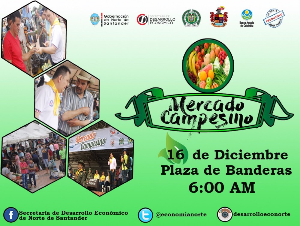 Tarjeta del último mercado campesino de 2017