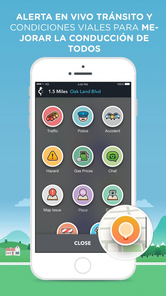Waze Reporting Screen (Espanol_LatAm)