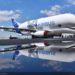 Imagen: El primer BelugaXL recién salido del taller de pintura