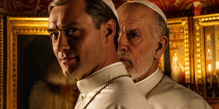Set of "The New Pope" by Paolo Sorrentino.
in the picture  Jude Law and John Malkovich.
Photo by Gianni Fiorito
This photograph is for editorial use only, the copyright is of the film company and the photographer assigned by the film production company and can only be reproduced by publications in conjunction with the promotion of the film.
The mention of the author-photographer is mandatory: Gianni Fiorito.
Set della serie Tv "The New Pope" di Paolo Sorrentino.
Nella foto Jude Law e John Malkovich.
Foto di Gianni Fiorito
Questa fotografia è solo per uso editoriale, il  diritto d'autore è della società cinematografica e del fotografo assegnato dalla società di produzione del film  e può essere riprodotto solo da pubblicazioni in concomitanza con la promozione del film. 
E’ obbligatoria la menzione  dell’autore- fotografo: Gianni Fiorito.
