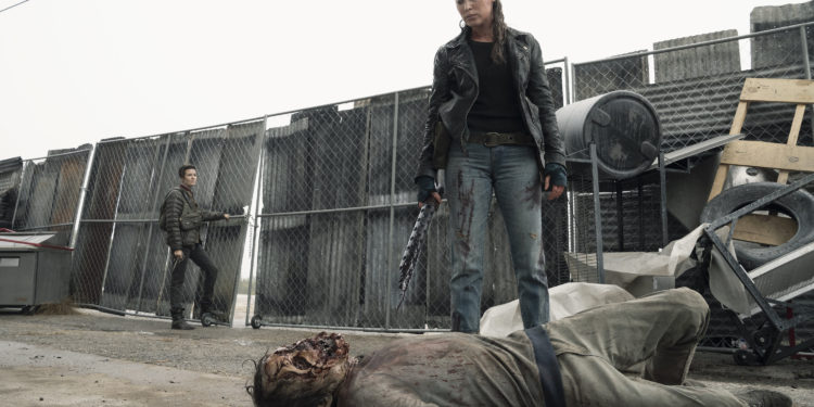 Maggie Grace as Althea, Alycia Debnam-Carey as Alicia Clark - Fear the Walking Dead _ Season 5, Episode 1 - Photo Credit: Ryan Green/AMC