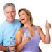 Healthy fitness elderly couple. Sport and exercise concept.