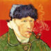 MFA213437 Self Portrait with Bandaged Ear and Pipe, 1889 (oil on canvas) by Gogh, Vincent van (1853-90); 51x45 cm; Private Collection; Dutch,  out of copyright