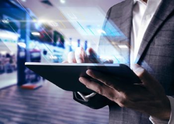 Digital marketing. Businessman using modern interface payments online shopping and icon customer network connection on virtual screen.