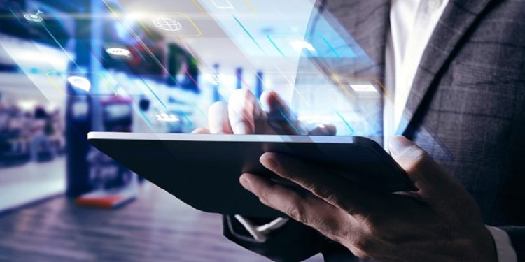 Digital marketing. Businessman using modern interface payments online shopping and icon customer network connection on virtual screen.