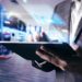 Digital marketing. Businessman using modern interface payments online shopping and icon customer network connection on virtual screen.
