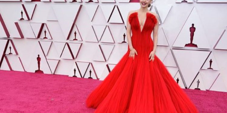 Pool Photo
Mandatory Credit: Photo by Chris Pizzello/Pool/Shutterstock (11868956mp)
Amanda Seyfried arrives at the Oscars
93rd Annual Academy Awards, Arrivals, Los Angeles, USA - 25 Apr 2021
