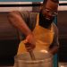 Chef Lamar works on preparing a four course meal for the final test durring the job interview to become the head chef at a brand new ceasers resturant as seen on Vegas Chef Prizefight
