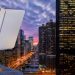 Beautiful Sunset over Chicago Riverwalk - Cityscape