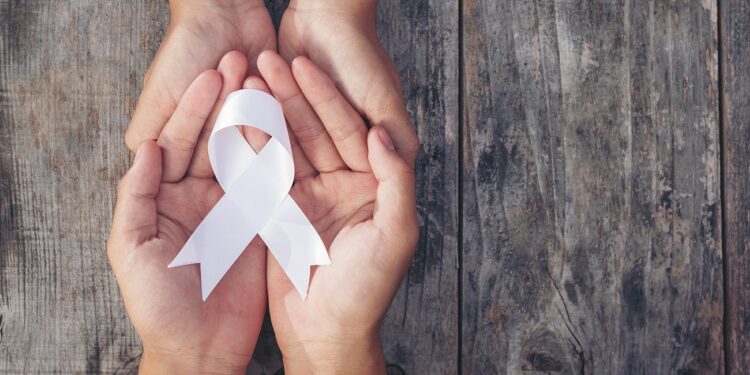 White ribbon symbol of peace International day of non violence.