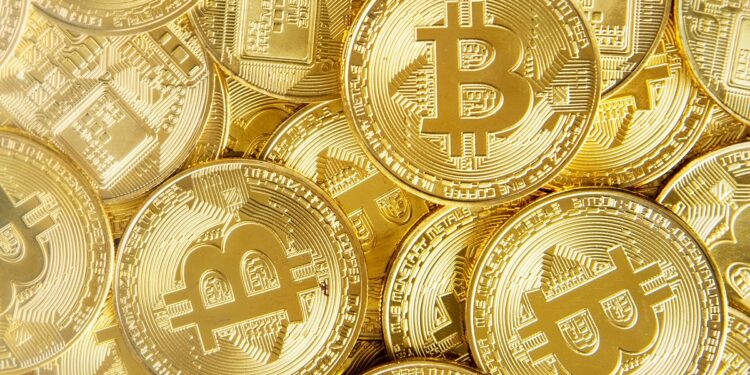 Gold bitcoins cryptocurrency digital finance remixed