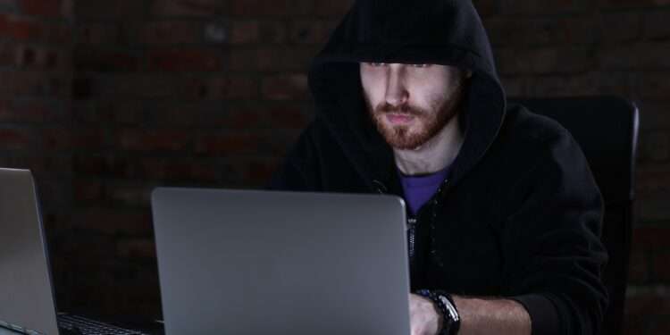 Hacker in front of his computer