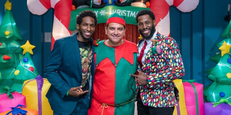 Travis Samuels, Buddy Valastro, and Corey Samuels, as seen on Buddy vs Christmas, Season 1.