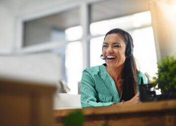 Shot of a female agent working in a call centre