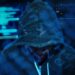 Hacker working in the darkness