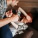 Angry husband beats his wife, domestic violence, quarrel, agressive couple fight. Man and woman in conflict. Problem relationship