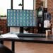 Empty office desk with stock market trend on computer, used for crypto currency investment and global economy. Monitor with money rate analysis and financial graph to make exchange profit