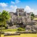 Mayan Ruins Besides Caribbean Sea. Riviera Maya, Traveling America.