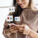 Woman using a smartphone social media conecpt