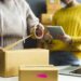 Asian teenager owner business woman work at home for online shopping and sale.