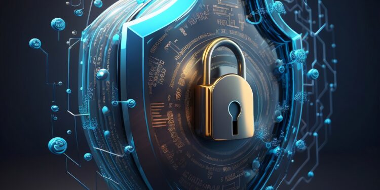 3d render of an internet security badge