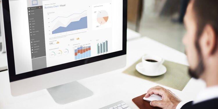 Business Chart Visual Graphics Report Concept