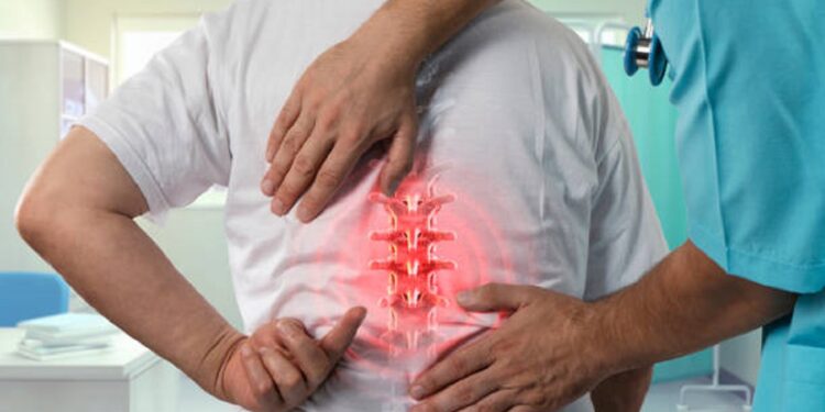 Backache, Medical Exam, Mature Adult, Rear View, Showing
