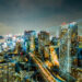 Modern city and communication network concept.
