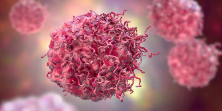 Cancer cells, malignant cells, scientific 3D illustration