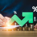 Interest rate and dividend concept, Businessman is calculating income and return on investment in percentage. income, return, retirement, compensation fund, investment, dividend tax, stock market