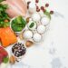 High protein food - fish, meat, poultry, nuts, eggs. Products goof for healthy hair. Space for text