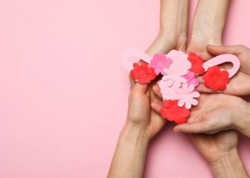 Women's health and women's healthcare concept with uterus