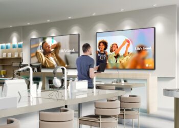 Design store selling mobile phones and accessories. 3D rendering.