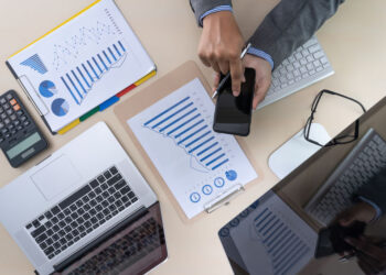 analyzing the work Accounting on Laptop  investment concept.
