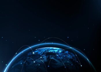 Global networking technology background vector digital communication