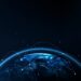 Global networking technology background vector digital communication