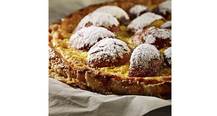 tarte feuilletée aux pêches jaunes et au safran 01