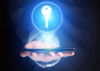 property concept with a key icon on an internet application technology concept