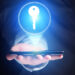 property concept with a key icon on an internet application technology concept