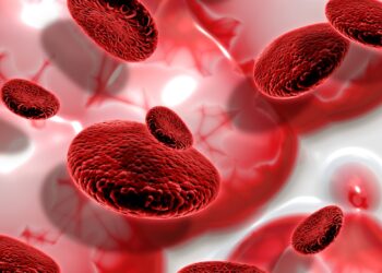 3d blood cells on abstract background