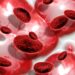 3d blood cells on abstract background