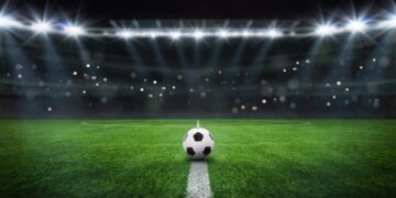 textured,free,soccer,field,in,the,evening,light, ,center,